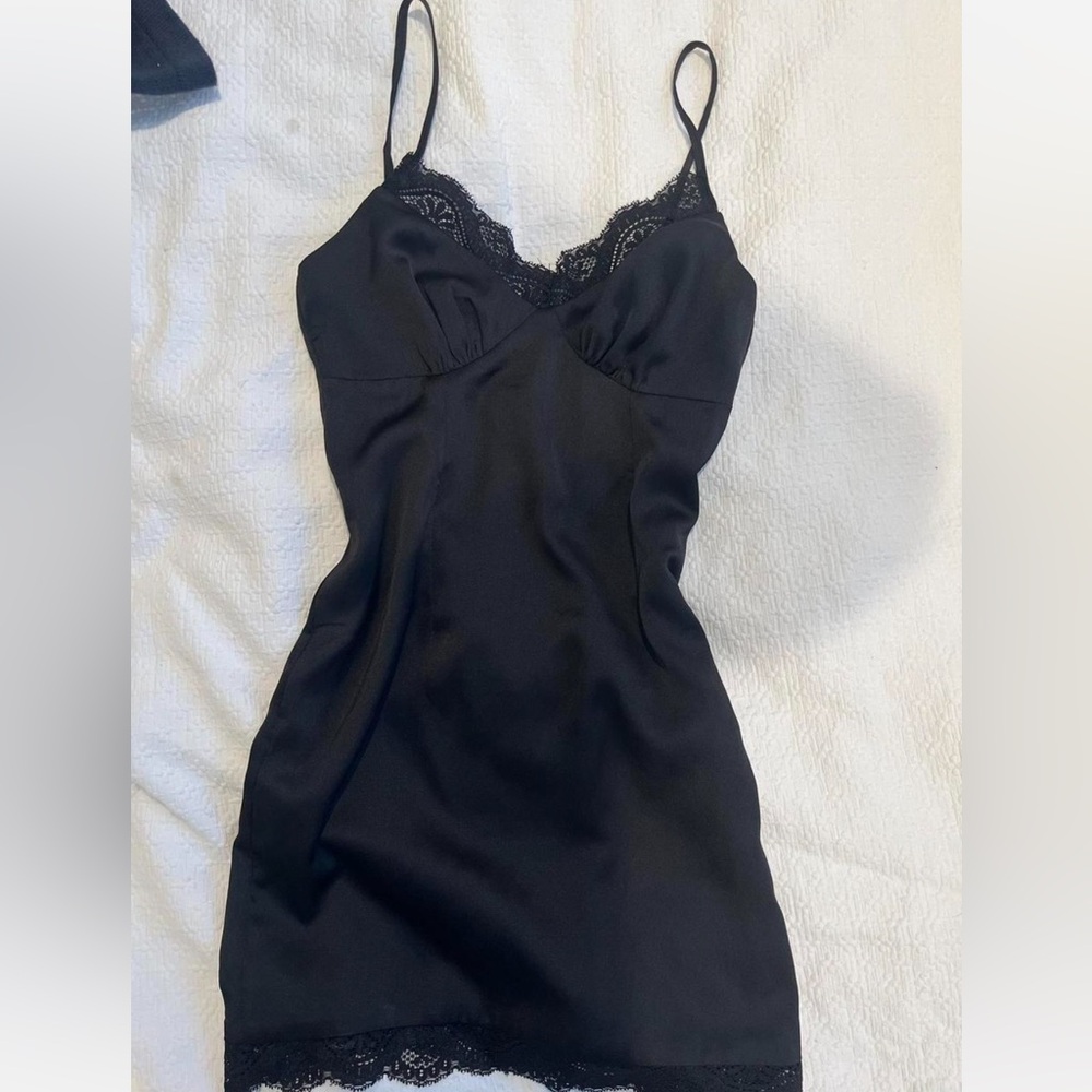 Princess Polly Black lace mini slip dress. NWOT.